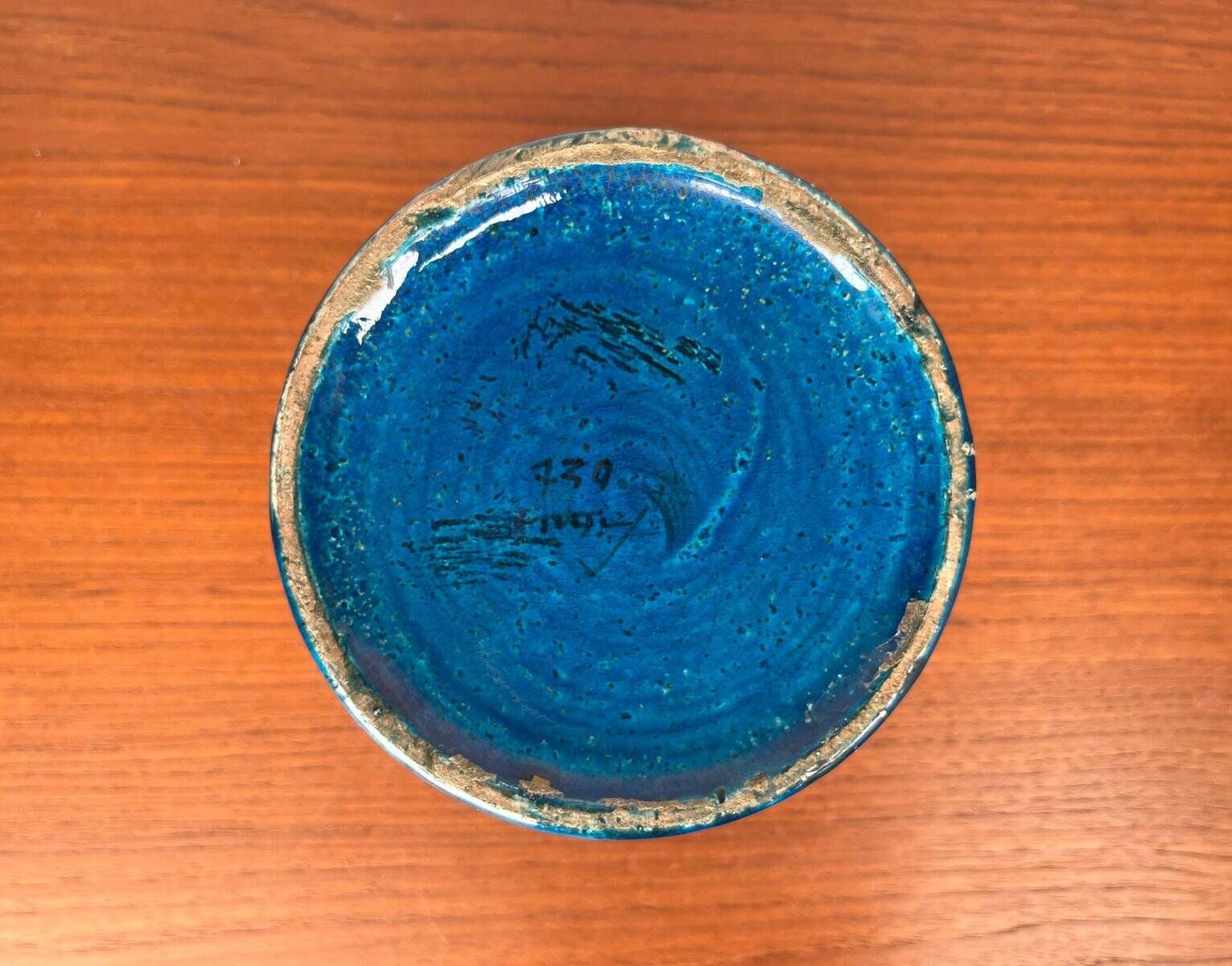 Mid-Century Modern Rimini Blu Pottery Vase by Aldo Londi for Bitossi, Italy, 1960s