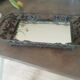 Wrought iron tray with mirror
