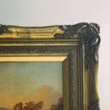 Antique Landscape Painting- early 19th-century - Italian landscape with pastoral scenery.