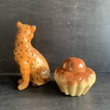 Brioche-shaped slip sugar pot, shaped and sculpted