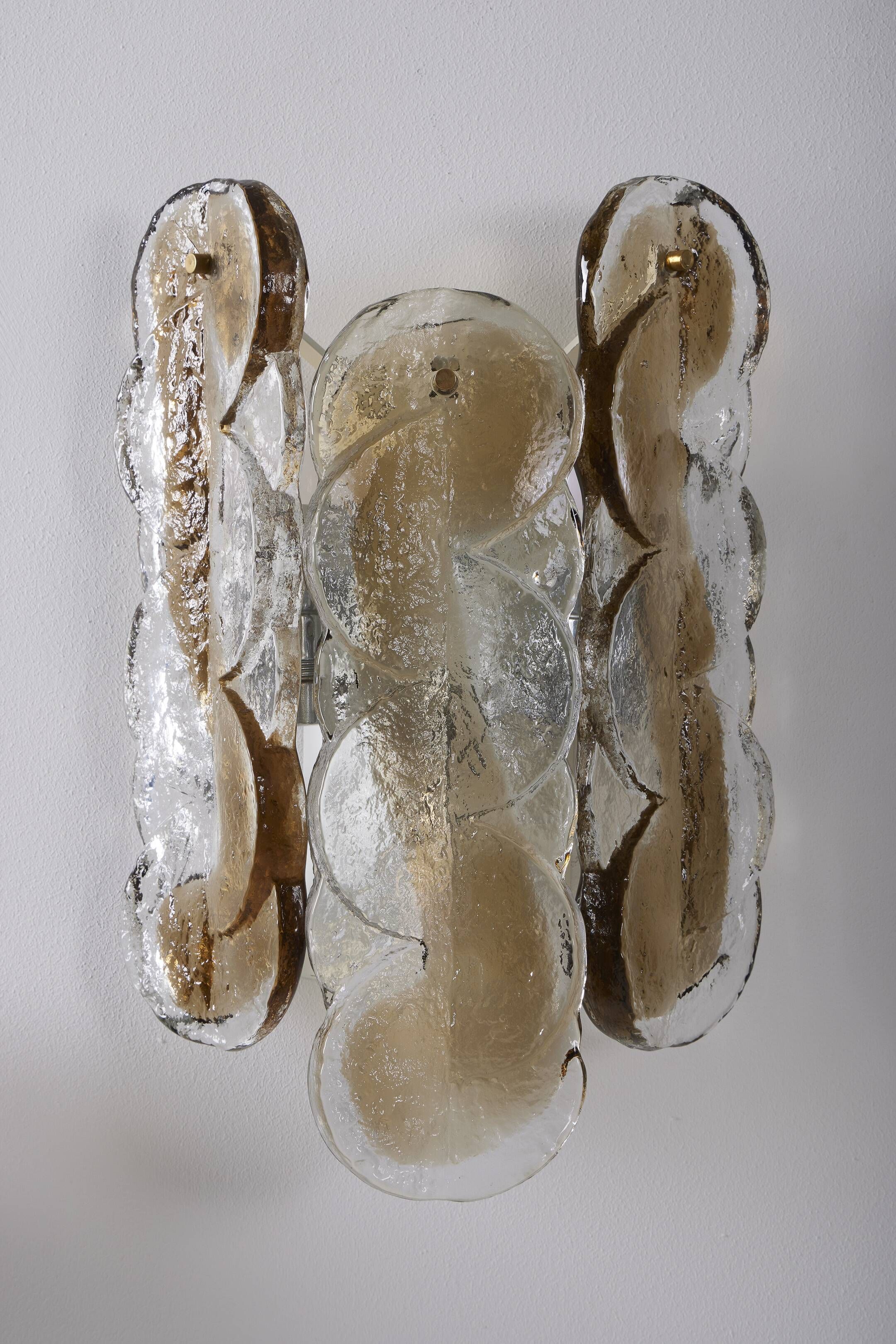 Pair of julius theodor kalmar glass wall lights, 1960s