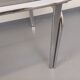 Vintage oval dining table in smoked glass and chrome metal, Space Age style.
