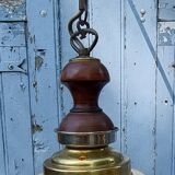 Blue globe hanging lamp