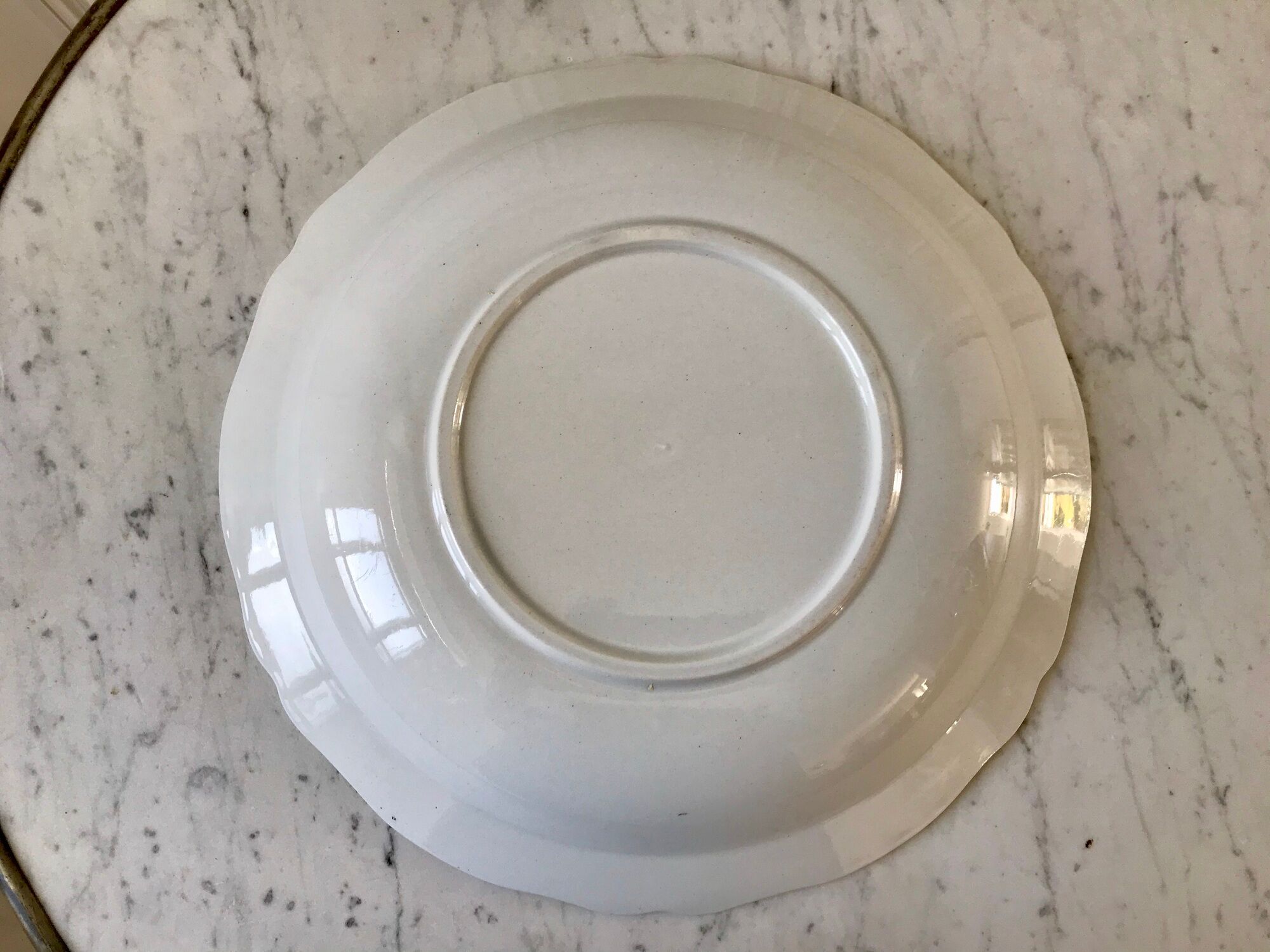 set of 5 stoneware dessert plates Niderviller Doria Ste Radegonde hand painted white years