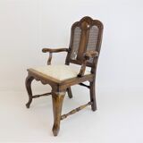 Chaise en bois néobaroque avec vannerie viennoise