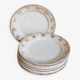 Huit assiettes à dessert Villeroy & Boch décor or