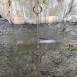 Ancien porte revues plexi transparent & anse laiton