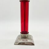 Pair of post-Bauhaus red candlesticks, 1930–50