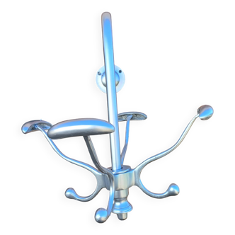 Chrome Metal Wall Coat Rack with Turnstile