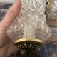 Set of two chiseled glass wall lights