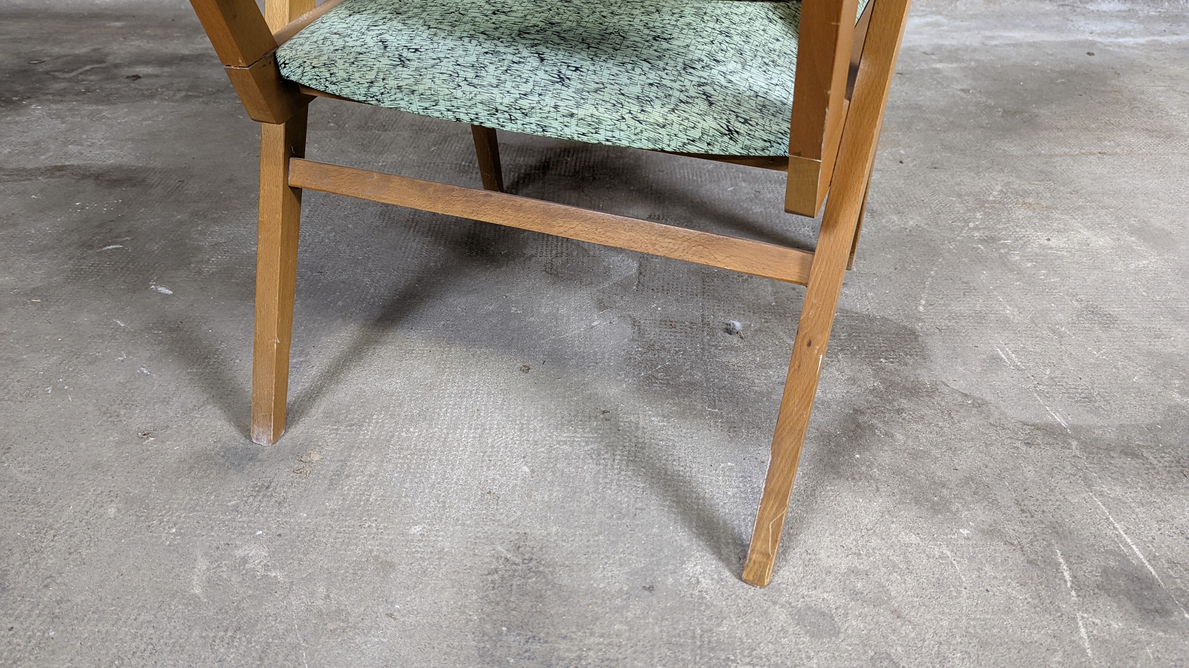 Scandinavian compass foot armchair