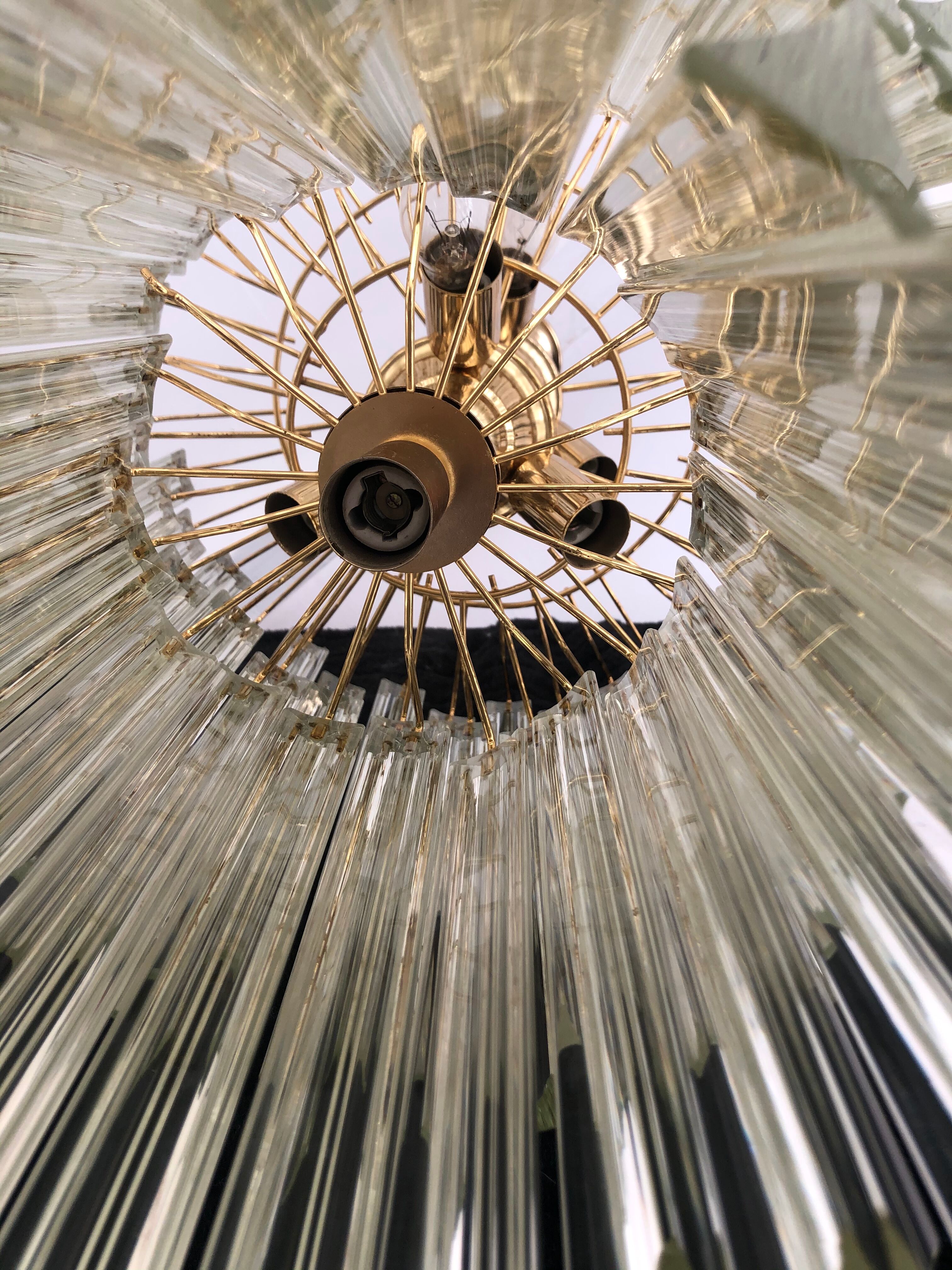 Large Venini chandelier 3 levels crystal