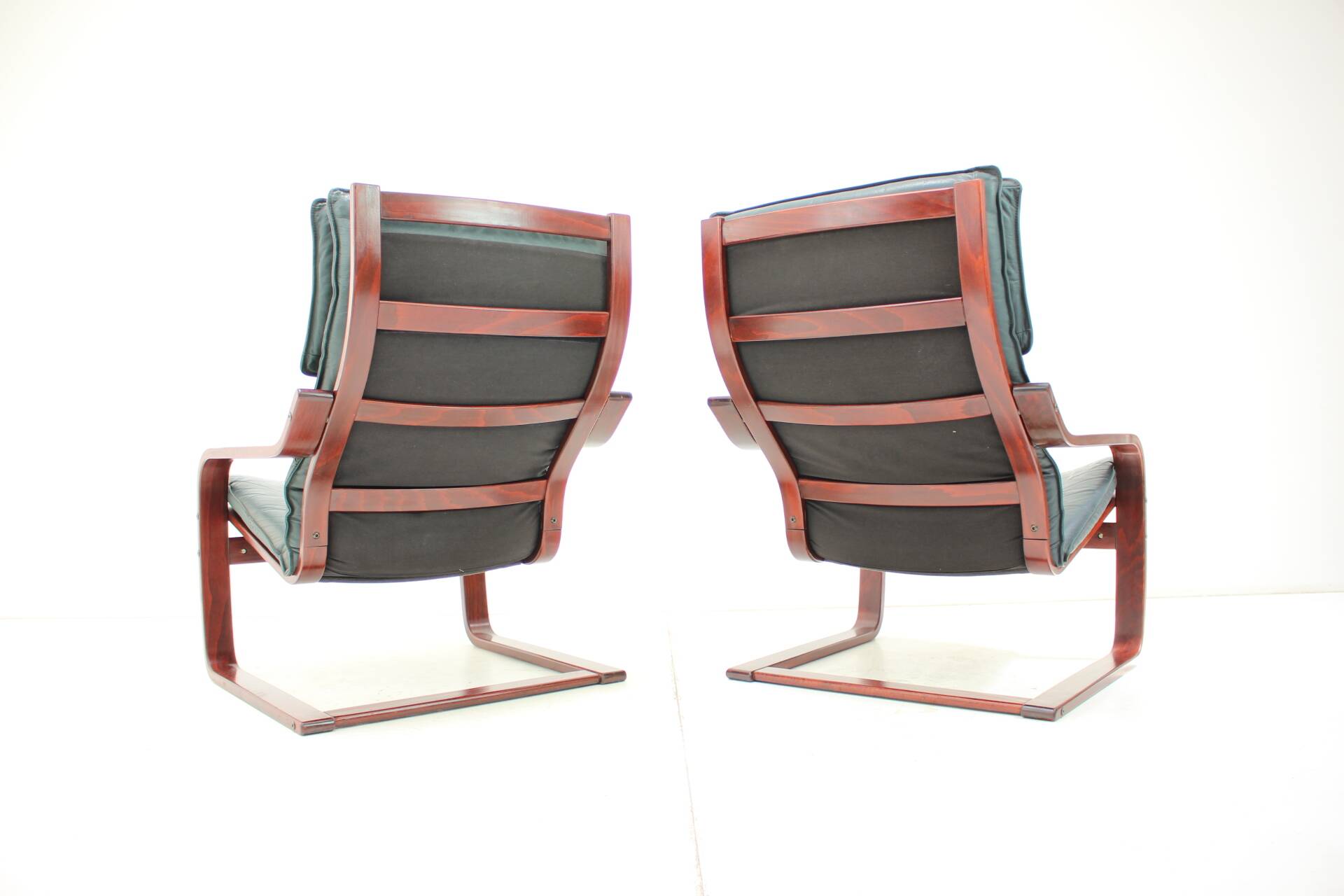 Set of Two Leather Armchairs by IKEA, Sweden, 1980's