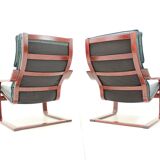 Set of Two Leather Armchairs by IKEA, Sweden, 1980's