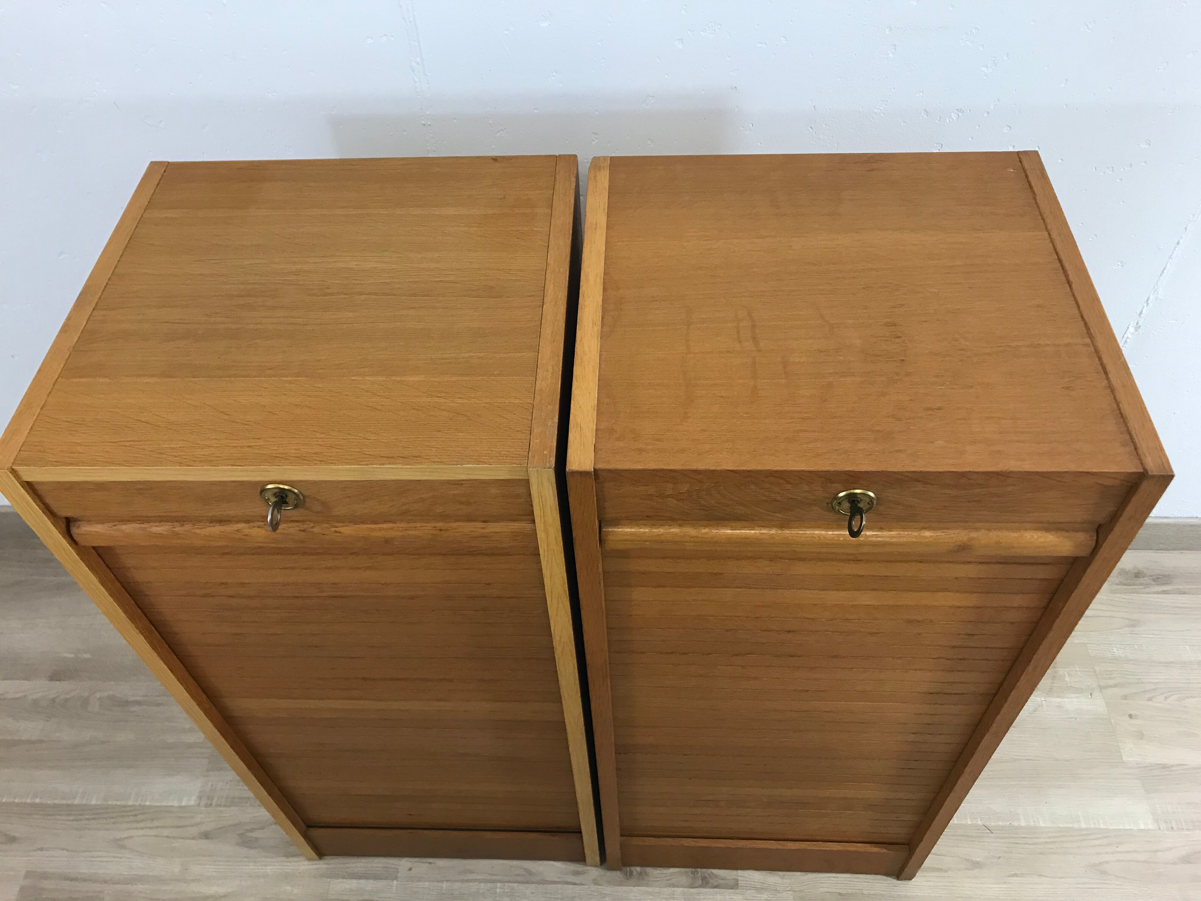 Pair of old curtain filing cabinets