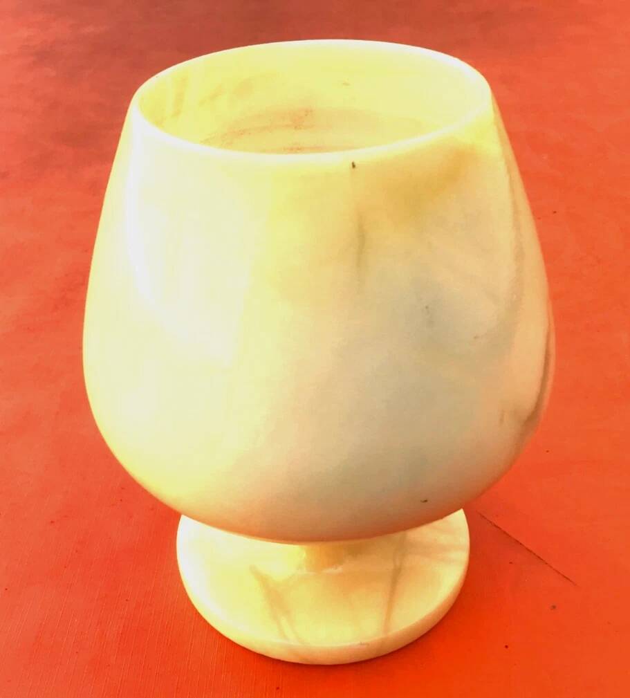 1930s Alabaster cup on pedestal