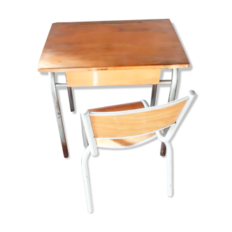 Kindergarten desk and chair from the 1950s