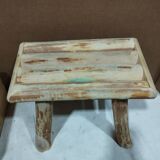 Small raw wood step stool