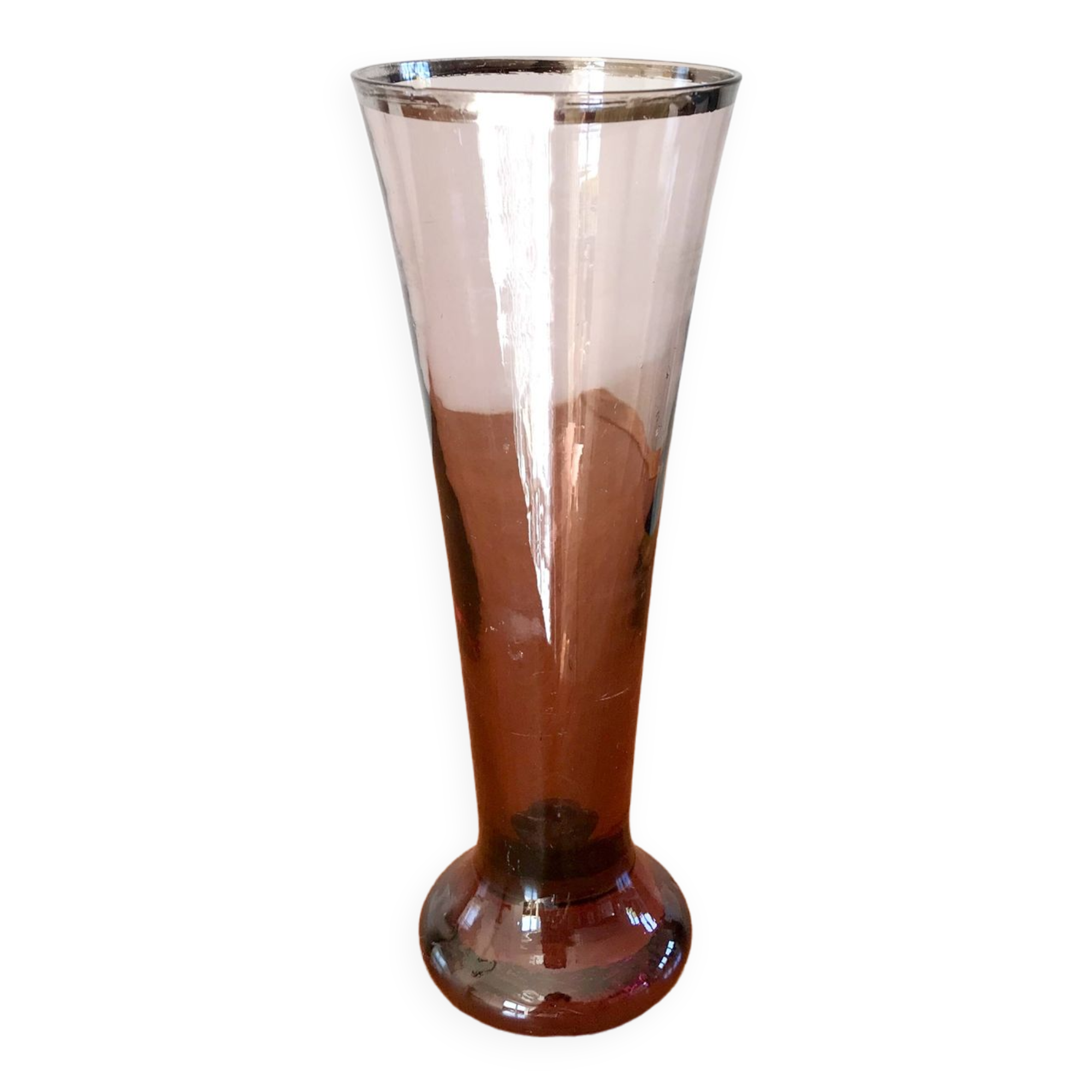 70s design purple glass vase