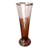 Vase en verre violet design années 70