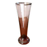 Vase en verre violet design années 70