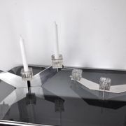 Pair of Peill & Putzler candlesticks, glass and metal, Germany, 1970