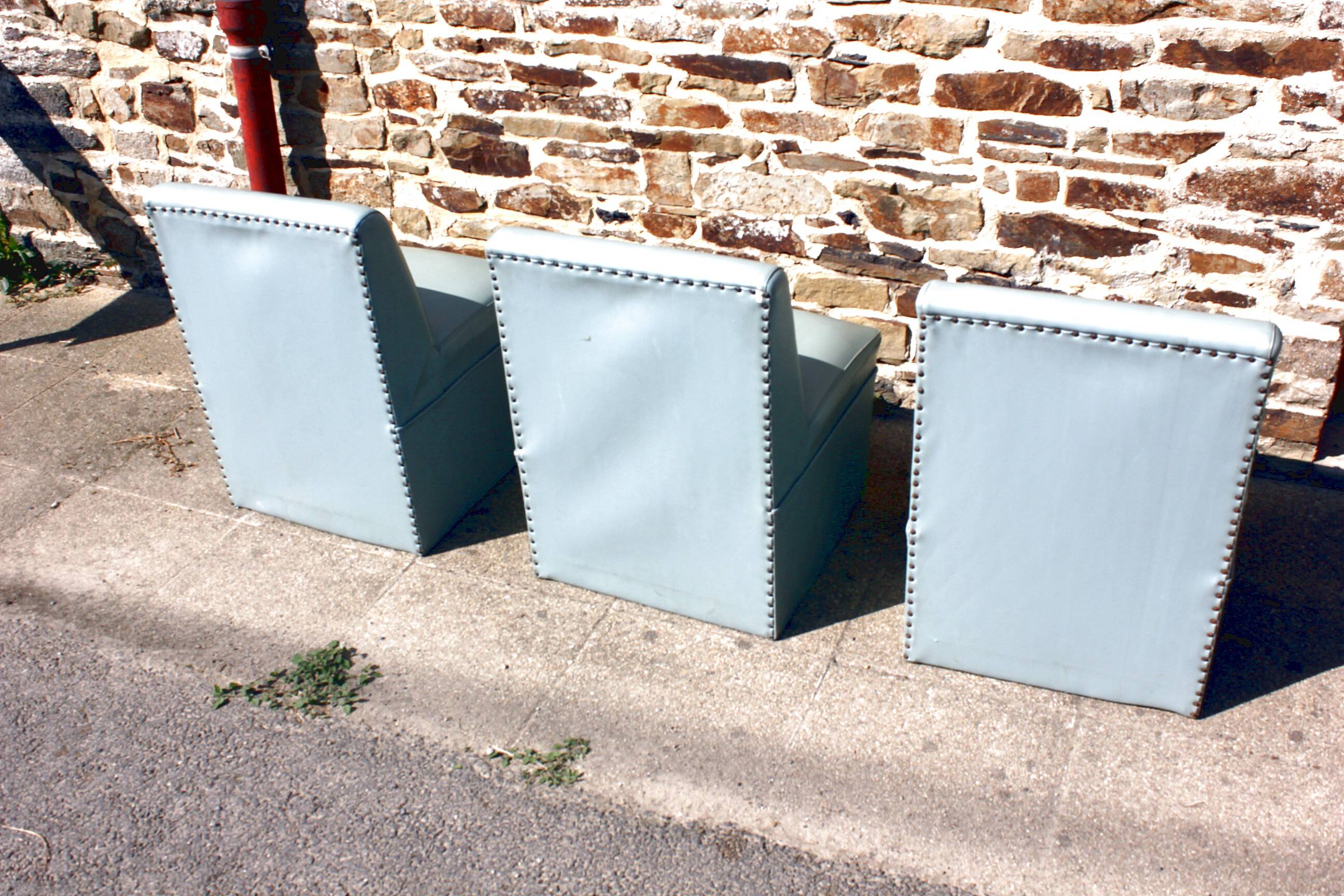 3 vintage modular armchairs from the 50s