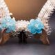 Classic Vintage Venetian Murano Bue Flower Glass Mirror, 1970s