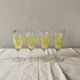 Lot de 4 verres - flûtes à champagne VMC Reims Arlequin - décor jaune