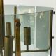 Grey glass chandelier with a brass body, 1960, Italy