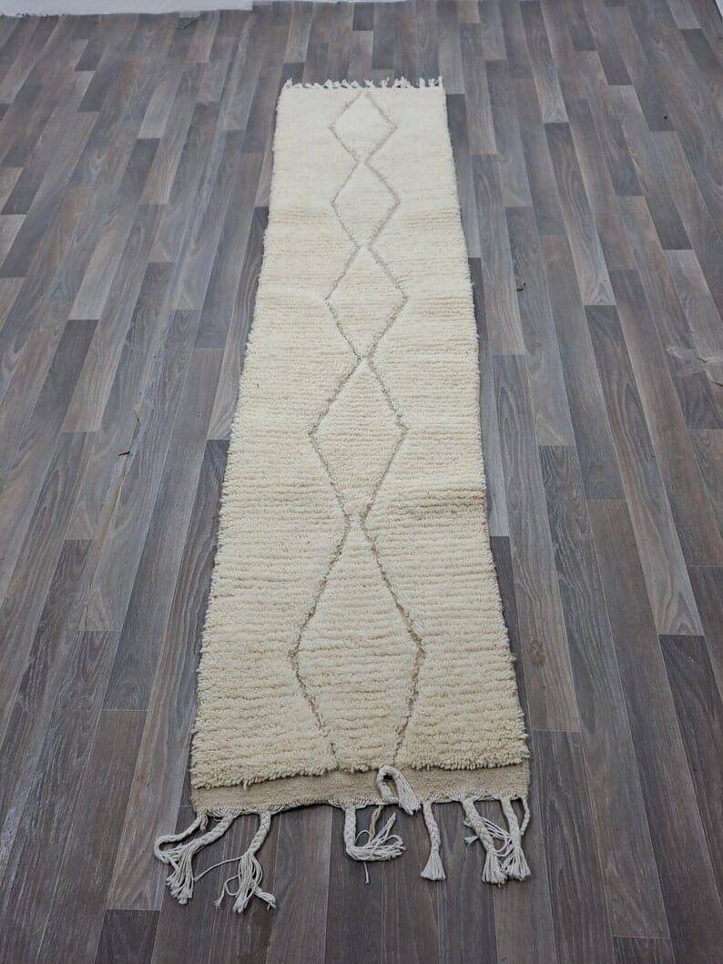 Handmade Berber rug runner size 75/300 cm