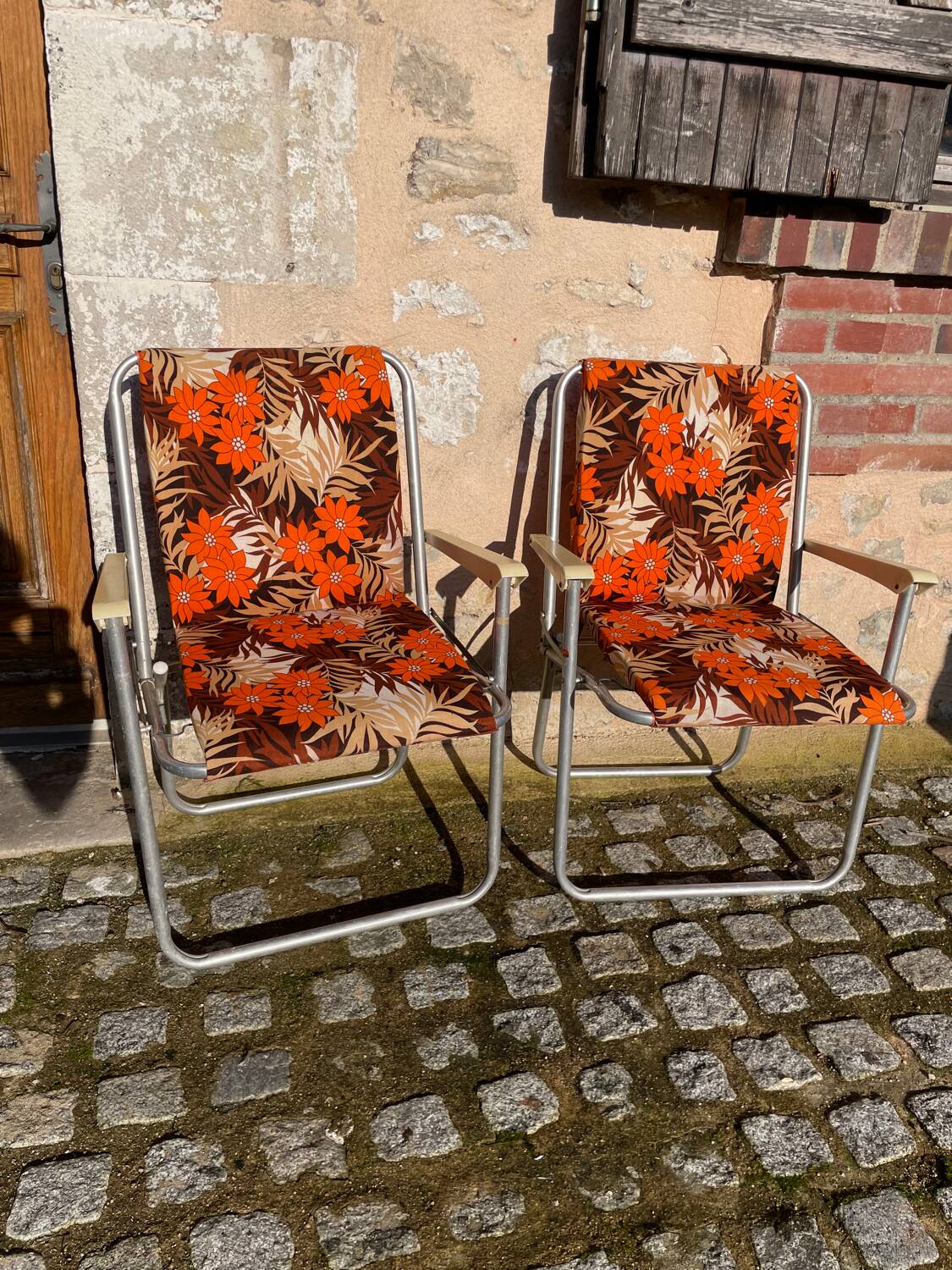 Pair of vintage deckchairs
