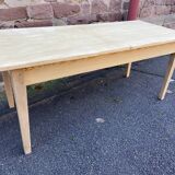 grande table de ferme 175 cm en sapin 1900 brasserie bois naturel brut