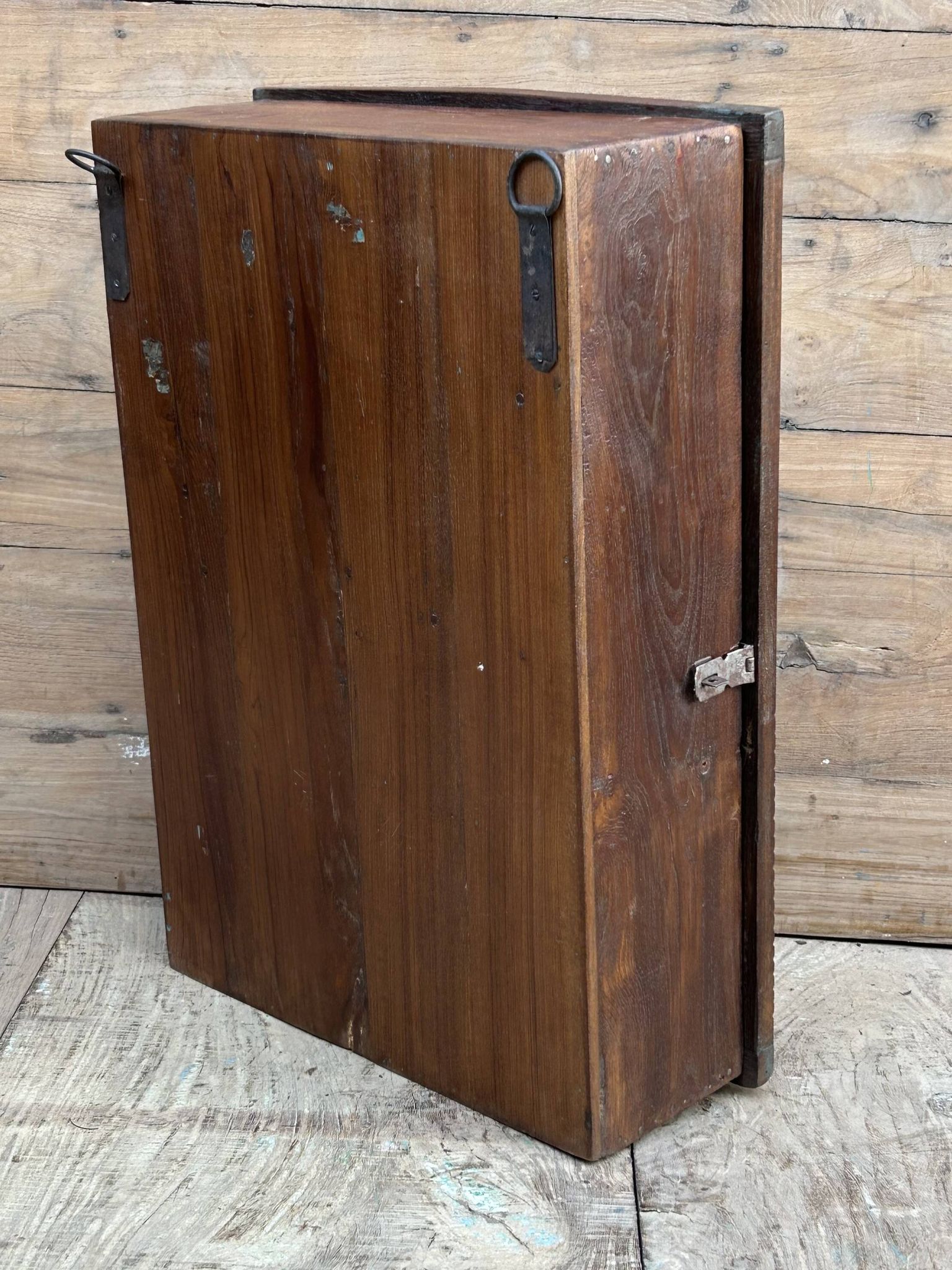 Art Deco wall display cabinet in Burmese teak