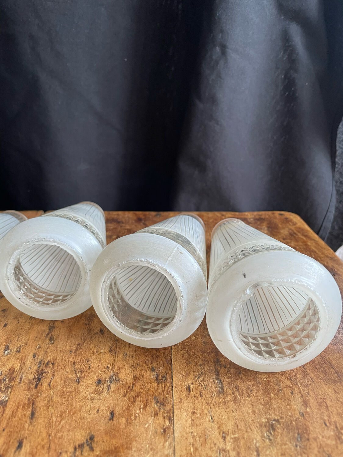 6 wall lamps cones art deco glass