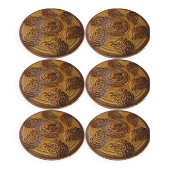 Lot de 6 assiettes à huîtres Sarreguemines