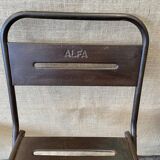 Folding industrial metal chair