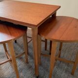 Scandinavian set by Poul Hundevad table and 4 folding teak stools