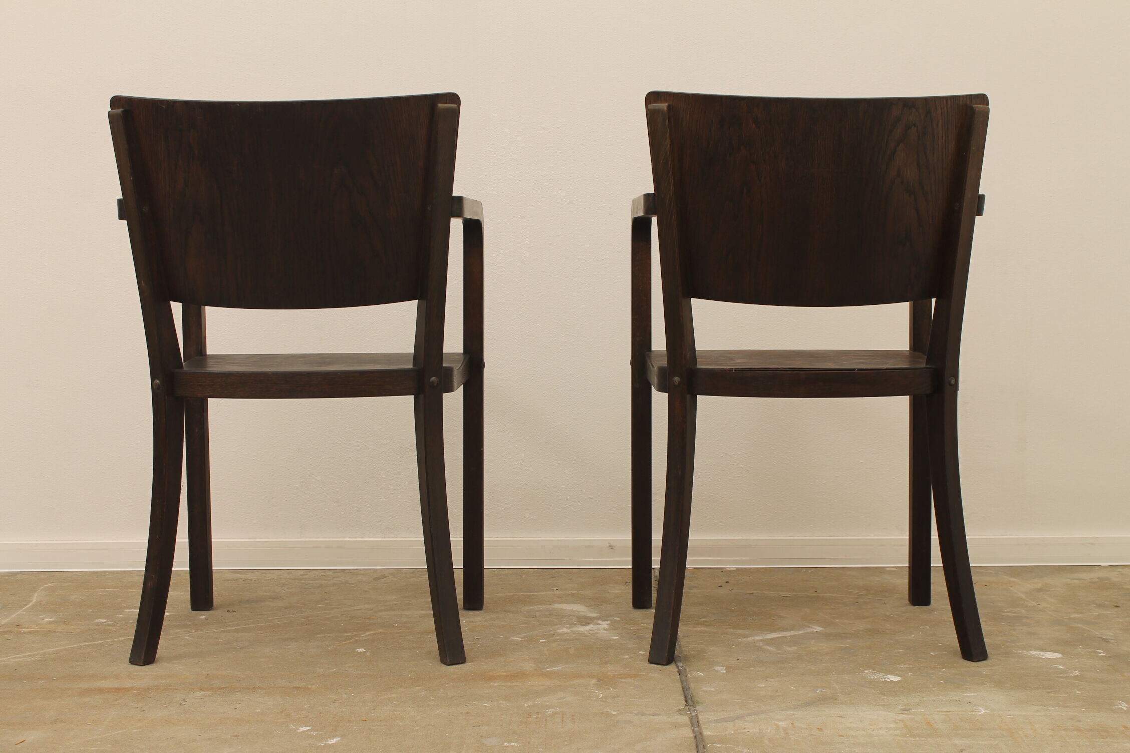 Bentwood writing desk armchairs, 1950s, Czechoslovakia