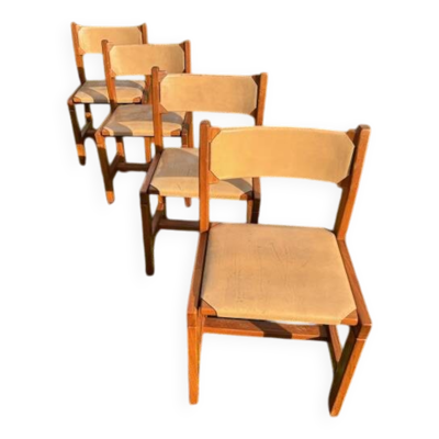 série de 4 chaises Maison Regain vintage 1970
