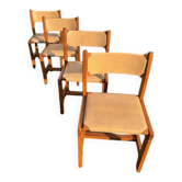 série de 4 chaises Maison Regain vintage 1970