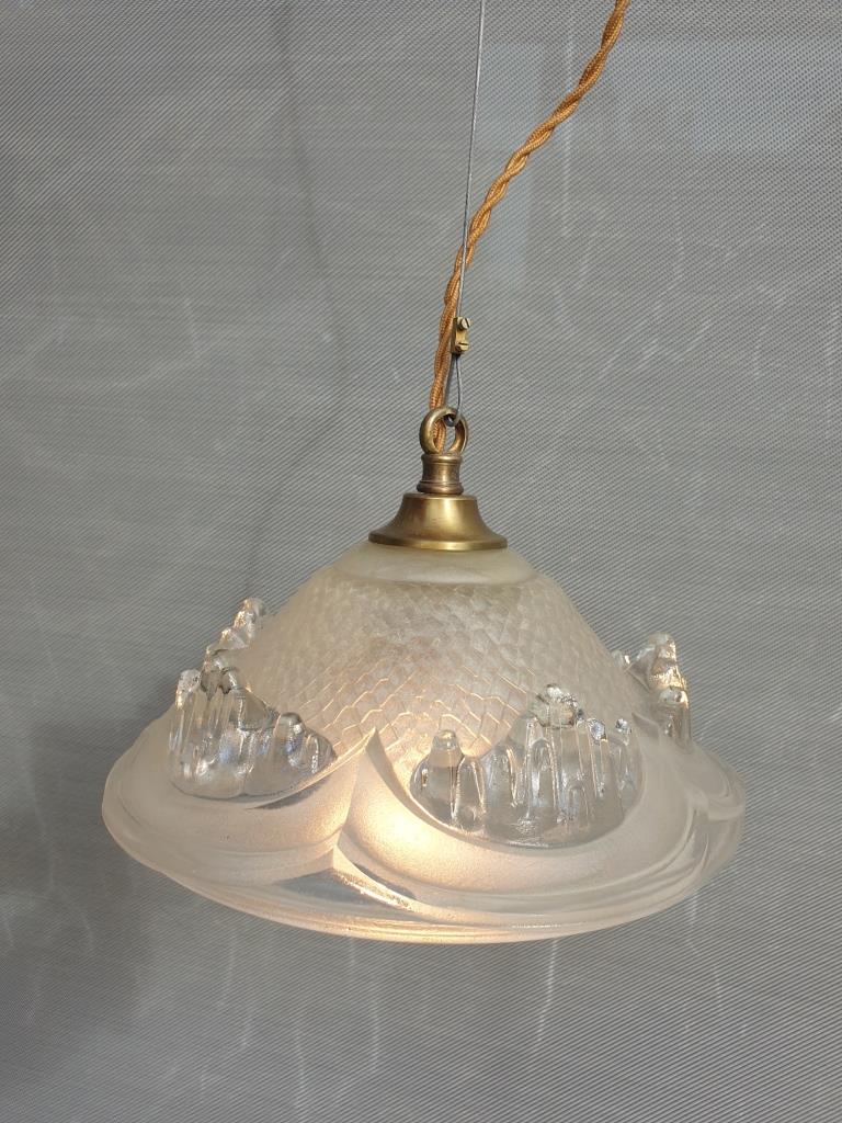 Pendant lamp glacier Ezan art deco 1930