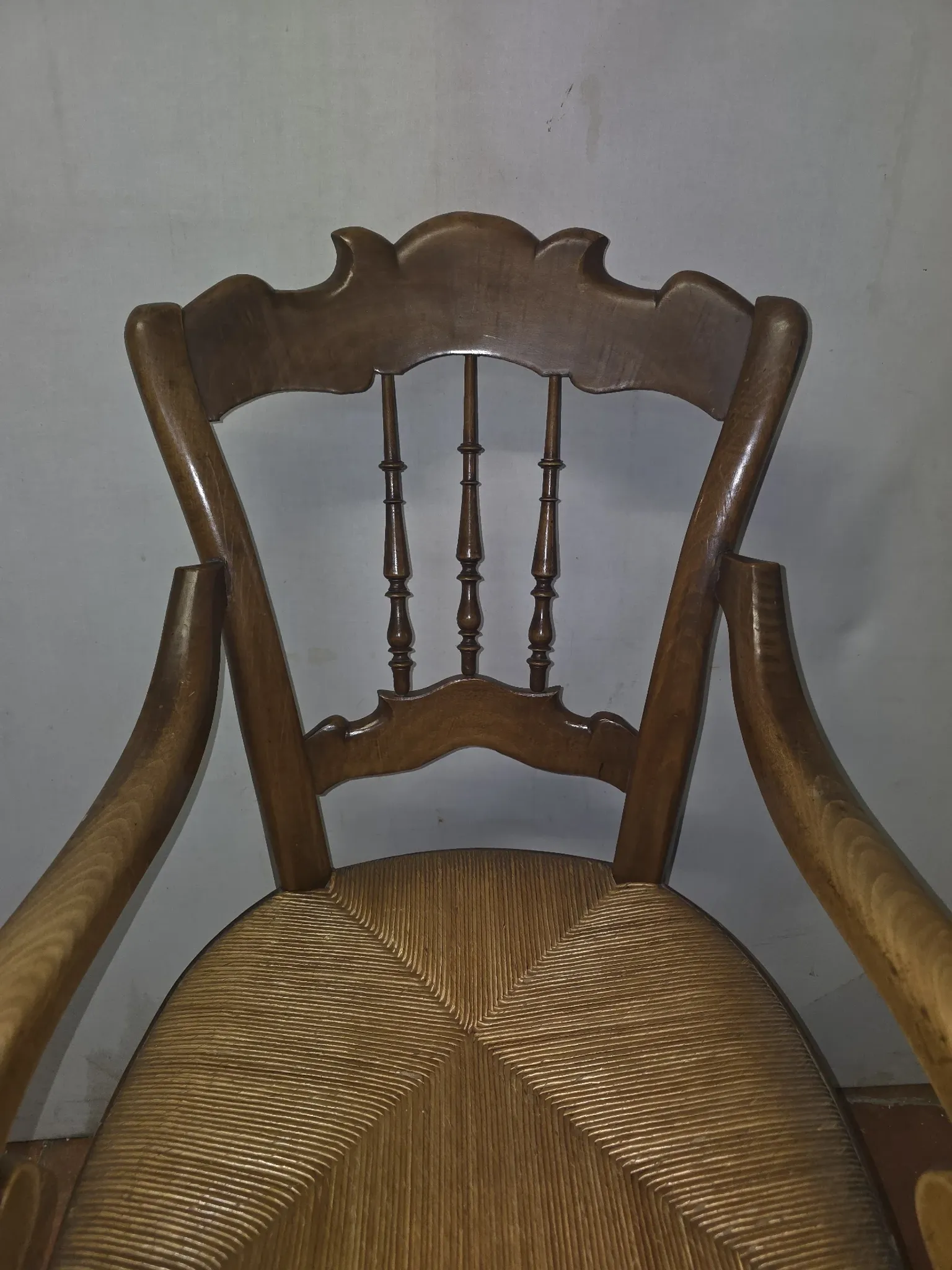 Beech chair with rush seating