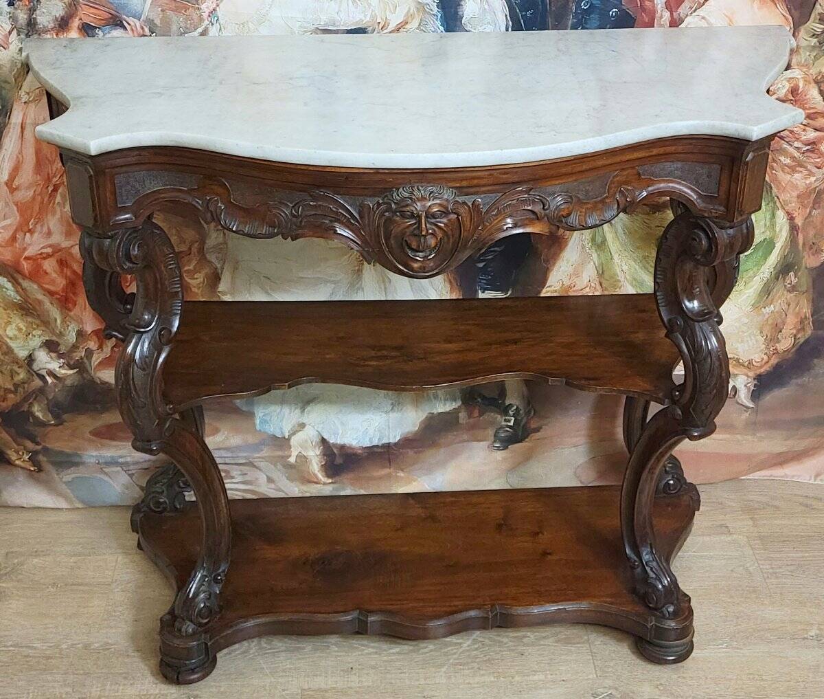 Console Italienne époque Charles X en acajou