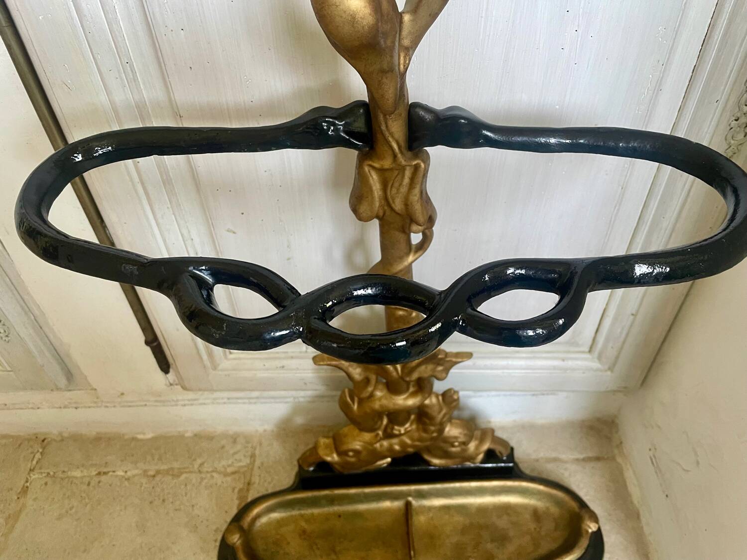 Art Nouveau cast iron umbrella stand