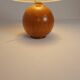 Mid-century modern sculptural table lamp in solid pine, Sweden, 1970s.