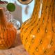 Duo vase & blown glass carafe in orange – 1960s/70s