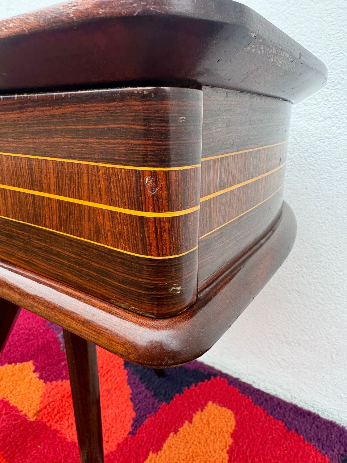 1950s half-moon tripod bedside table