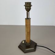 lampe de table Art déco unique en laiton et bois, Allemagne années 1930