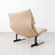 Saporiti Onda armchair in cream-colored leather